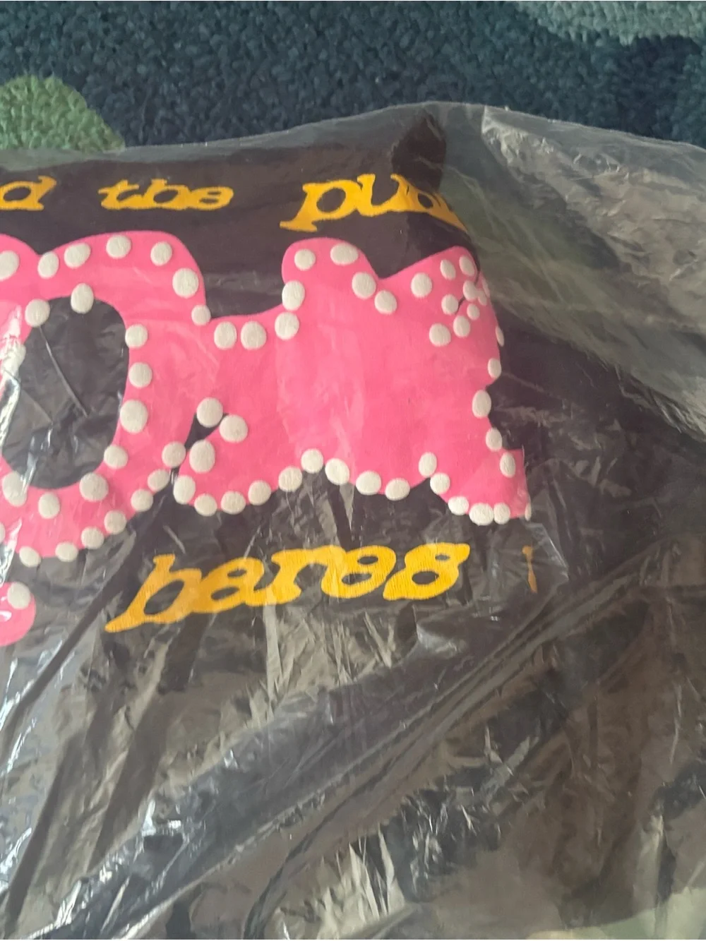 Unbranded Black Party Hat Shirt with Pink Polka-Dot Graphic and Yellow Accents